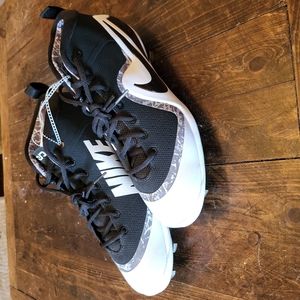 Nike Force Zoom Trout 4 Mid Metal Baseball Cleats 917837-001 White/Black Sz 12